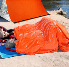 First Aid Sleeping Bag Thermal Blanket 26 Micron Orange