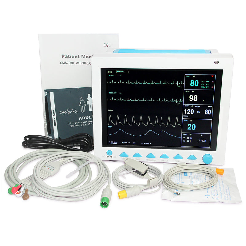 12.1 Inch ICU CCU Vital Signs Patient Monitor 6-parameter ECG RESP NIBP SPO2 TEMP PR